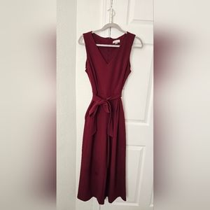 Tie-Waist Tulip-Sleeve Jumpsuit